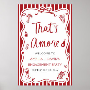 Dat is Amore Rode Italiaanse Verlovingsfeest Welko Poster