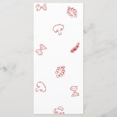 Dat is Amore Rood Doodle Frame Bruiloftsfeest Menu (Achterkant)