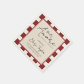 Dat is Amore Rood Geruit Bruidsdiner  Servet (Hoek)