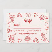 Dat is Amore! Rood Italiaans RSVP Kaart (Voorkant)