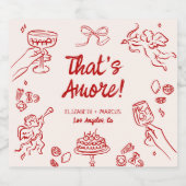 Dat is Amore! Rood Italiaans Verloving Sparkling Wijnetiket (Enkel label)