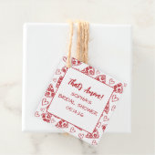 Dat is Amore Vrijgezellenfeest Hand Drawn Pizza Re Bedankjes Labels (In situ)