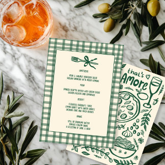 Dat is Amore Whimsical Aangepaste Italiaanse Eten Menu