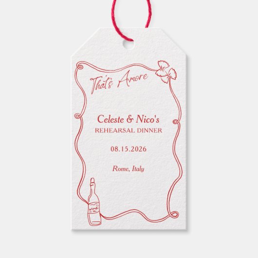 Dat is Amore Whimsical Italiaans proefdinersfeestj Cadeaulabel (Voorkant)