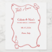 Dat is Amore Whimsical Italiaans proefhuwelijksdin Wijn Etiket (Enkel label)