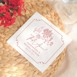 Dat is amore! Whimsical Pizza & Wijn Bruidsbruilof Servet
