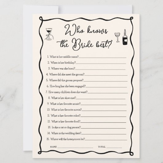 Dat is Amore Who Knows the Bride Best Game Kaart (Voorkant)