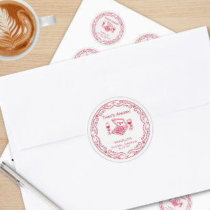Dat is Amoristische Handgetekende Bruidsfeest Ronde Sticker