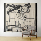 Dat is de Ticket - theatercartoon van 1920 Wandkleed (In Situ (horizontaal))