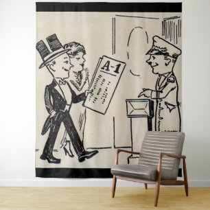 Dat is de Ticket - theatercartoon van 1920 Wandkleed