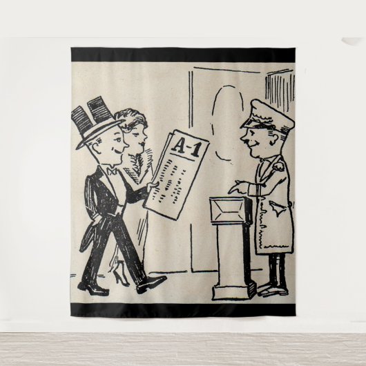Dat is de Ticket - theatercartoon van 1920 Wandkleed (Voorkant)