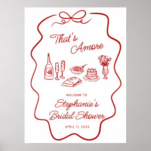 Dat is een Amore Rode Doodle Kader Welkom  Poster