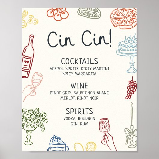 Dat is een kleurrijker geïllustreerd balkmenu poster (Voorkant)