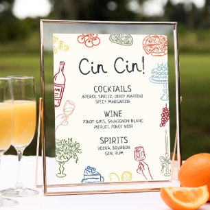 Dat is een kleurrijker geïllustreerd balkmenu poster