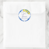 Dat is een meer Blauwe tegel citroen Italiaans gun Ronde Sticker (Tas)