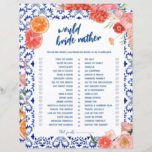 Dat is een meer douche zou liever bruid spel kaart (Voorkant / Achterkant)