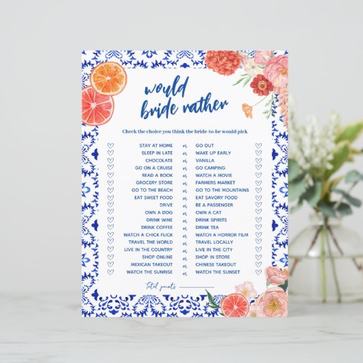 Dat is een meer douche zou liever bruid spel kaart (Staand voorkant)