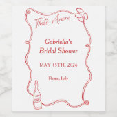 Dat is een meer grillige Hand getekend Chic Italia Wijn Etiket (Enkel label)