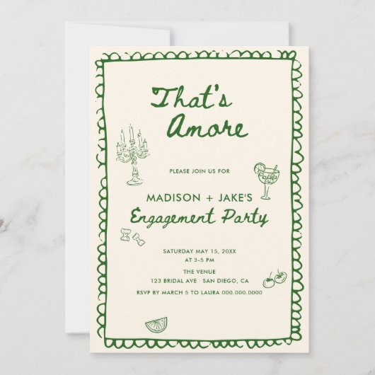 Dat is een meer Italiaans Hand getrokken Verloving Kaart (Voorkant)