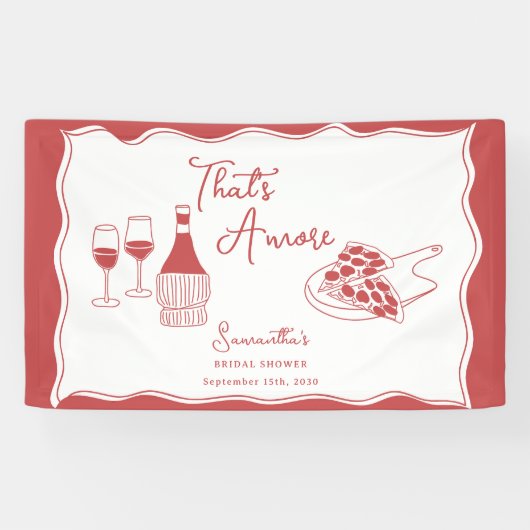 Dat is een meer Italiaans Pizza Wine Vrijgezellenf Spandoek (Horizontaal)