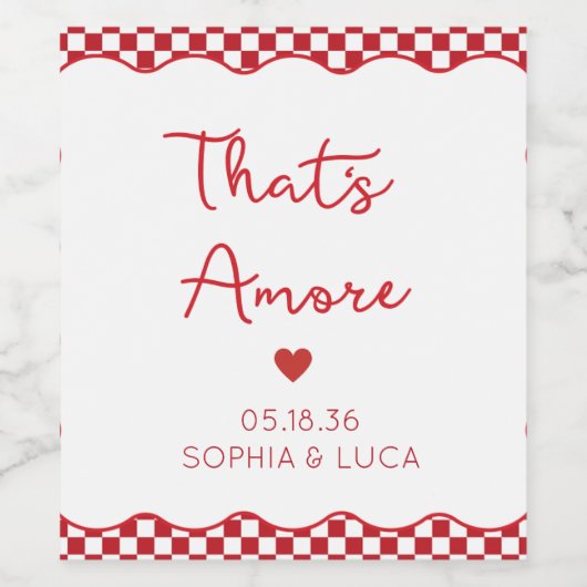 Dat is een meer Italiaanse chique bruiloft geperso Wijn Etiket (Enkel label)