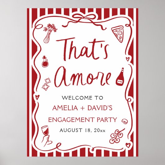 Dat is een meer rode Italiaanse verlovingsfeest we Poster (Voorkant)