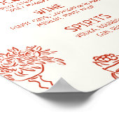 Dat is een meer rood geïllustreerd balkmenu poster (Hoek)