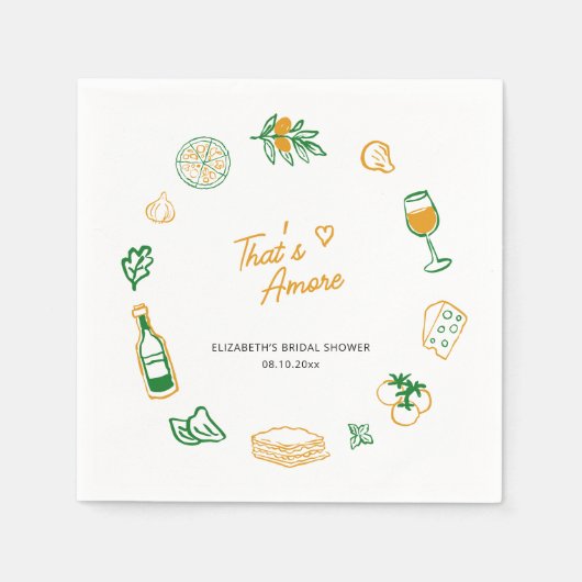 Dat is een meer rustiek Italiaans eten geel groen Servet (Voorkant)