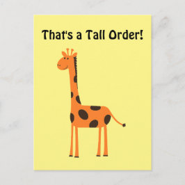Dat is een Tall Order Grappige Oranje Giraffe Cart Briefkaart