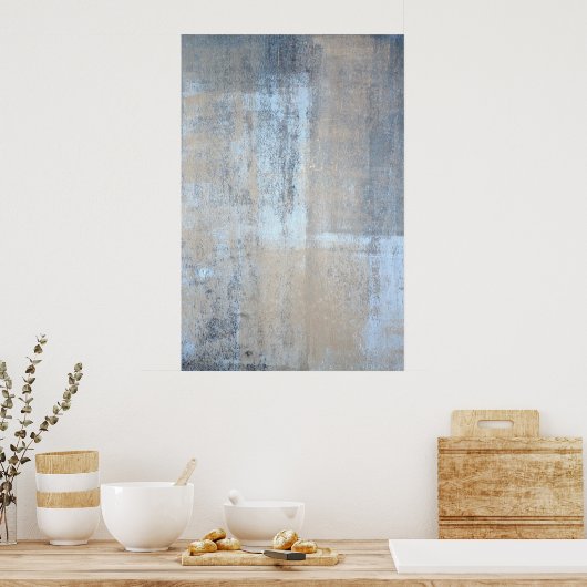 'Dat is eenvoudige' grijze en beige Abstracte kuns Poster (Keuken)
