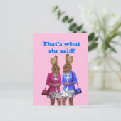 Dat is grappig wat ze zei. briefkaart (Staand voorkant)