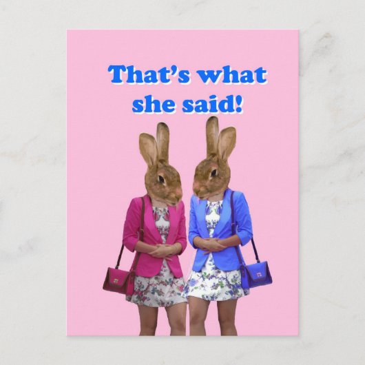 Dat is grappig wat ze zei. briefkaart (Voorkant)