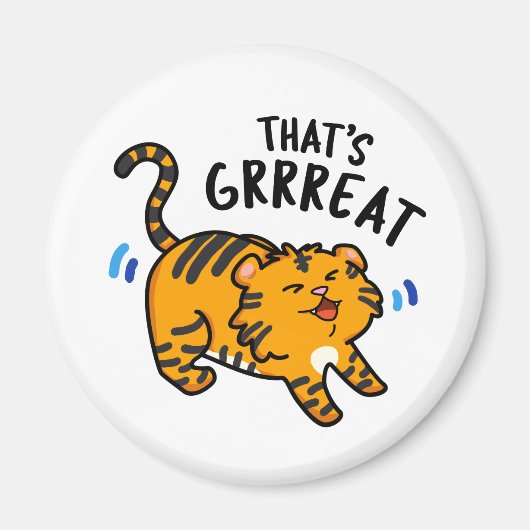 Dat is Grreat Funny Tiger Growl Pun Magneet (Voorkant)