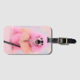 Dat is Heet Dat is Roze Retro Kawaii Poodle Poster Bagagelabel