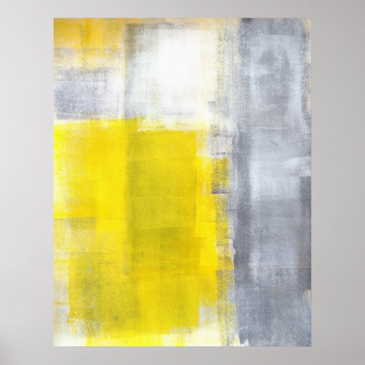 'Dat is het' Grijs en Geel Abstract KunstPoster Poster (Voorkant)