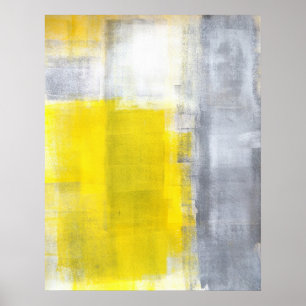 "Dat is het" het Grijze en Gele Abstracte Poster