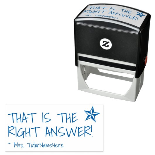 "DAT IS HET JUISTE ANTWOORD!" Feedback Rubberstemp Zelfinktende Stempel (In situ)