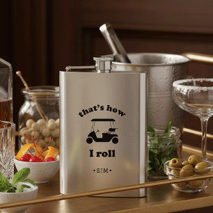 Dat is hoe ik moet rollen.   Monogrammed Golf Flacon