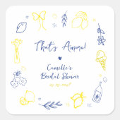 Dat is Liefde Handgetekende Italiaanse Citroen Bru Vierkante Sticker (Voorkant)