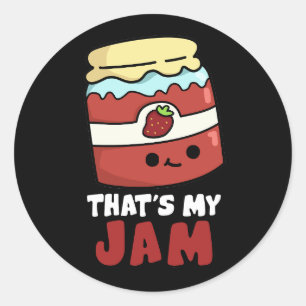 Dat is mijn jam Funny Jar van Jam Pun Dark BG Ronde Sticker