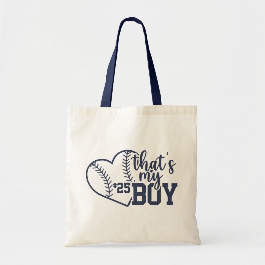 Dat is mijn jongen Custom Baseball Mom Softbal Mam Tote Bag (Voorkant)