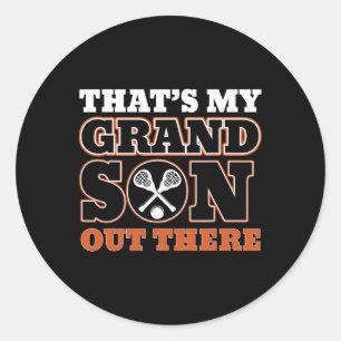Dat is mijn kleinzoon daar, Lacrosse voor oma Ronde Sticker