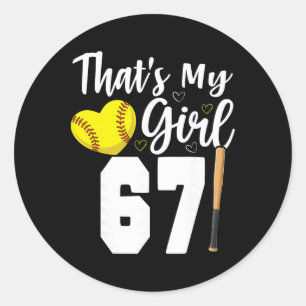 Dat is mijn meisje nummer #67 Softll Nummer 67 Ronde Sticker