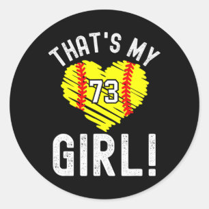 Dat is mijn meisje vintage nummer #73 hart zachtaa ronde sticker
