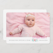Dat is mijn naam Foto Geboorteaankondiging Aankondiging (Voorkant / Achterkant)