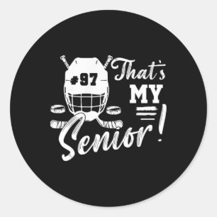 Dat is mijn senior ijshockeyshirt nummer 97 ijshoc ronde sticker