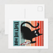 Dat is niet van mij, Innocent Cat met mes Briefkaart (Voorkant / Achterkant)