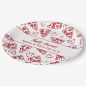 Dat is nog een hand getrokken pizza partij chique papieren bordje (Gekanteld)