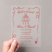 Dat is nog een handgetekende  grillige bruiloft acryl uitnodigingen (Insitu (Draagbaar))