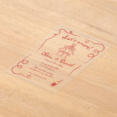 Dat is nog een handgetekende  grillige bruiloft acryl uitnodigingen (Laagn)